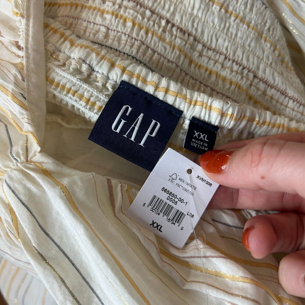 NEW Gap Ruched Tiered Striped Midi Dress Size XXL - Picture 9 of 11